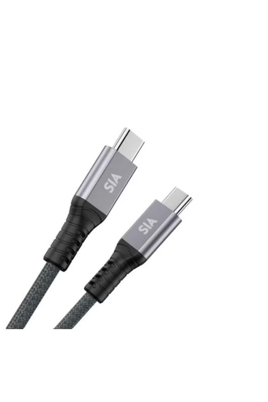 SIA (BKCC65-1MG-BLK) POWER LINK TYPE-C TO TYPE-C 65W 1M Braided CABLE Gray