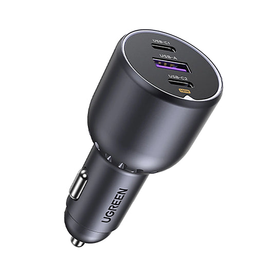 UGREEN 2x USB-C + USB Car Charger 130W Black