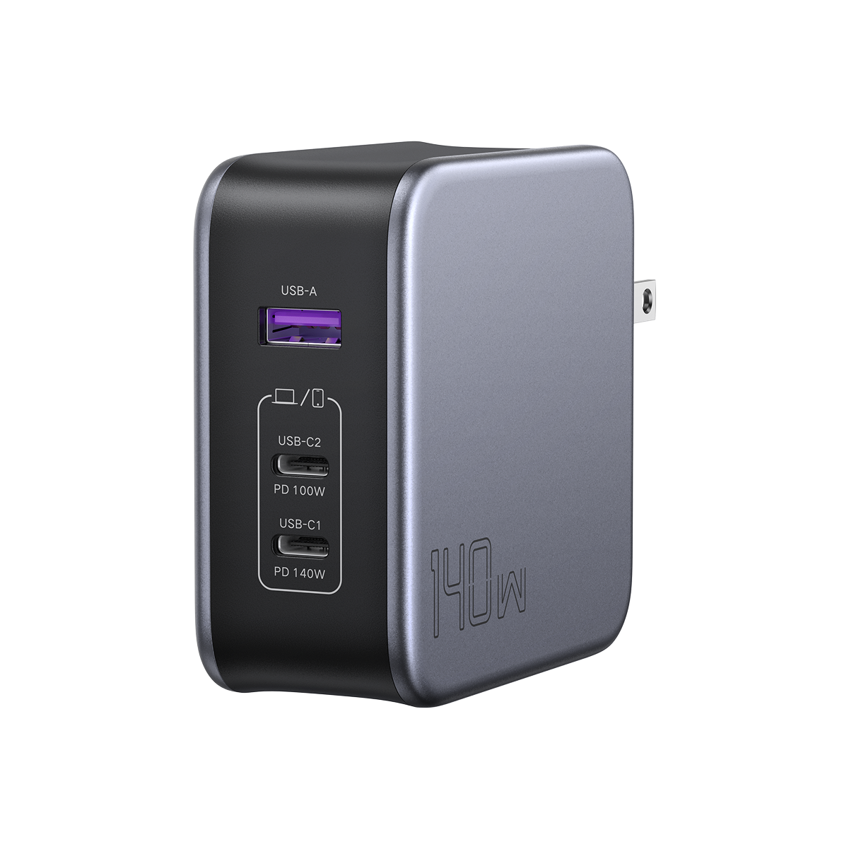 UGREEN Nexode 140W 3-Port GaN Fast Charger With Cable Black