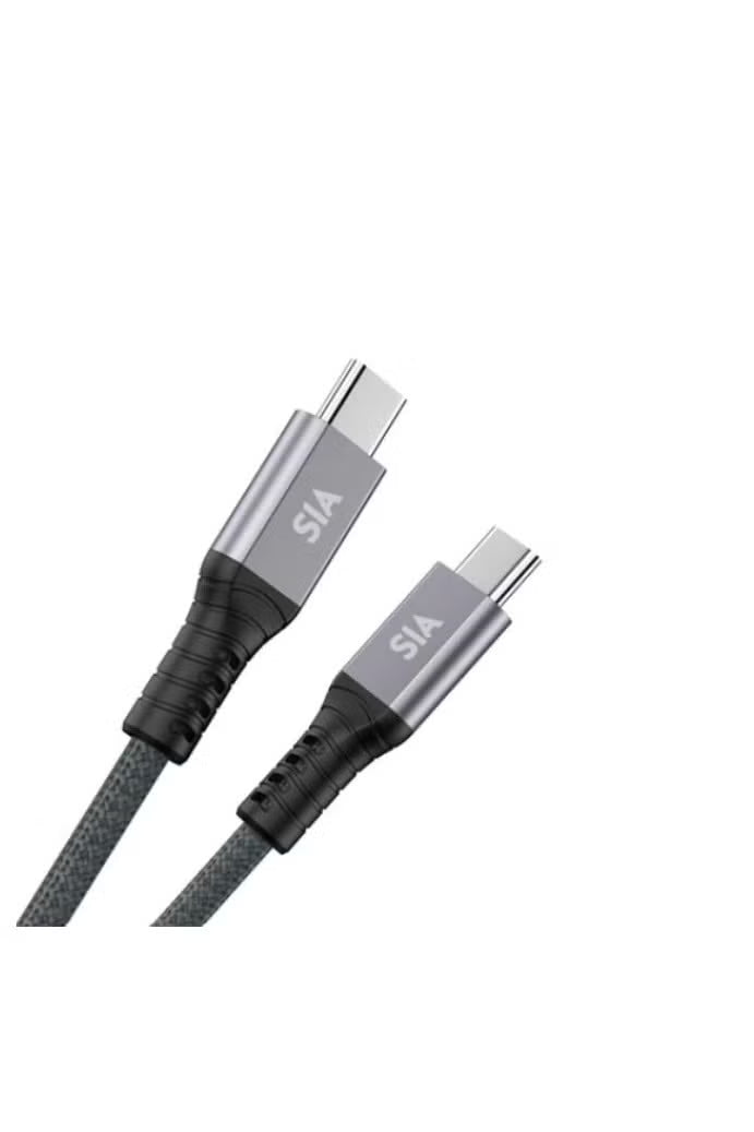 SIA (BKCC65-1MG-BLK) POWER LINK TYPE-C TO TYPE-C 65W 1M Braided CABLE Gray