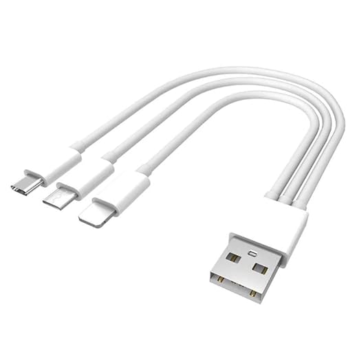 SIA (SI-CB031W) CABLE 3*1 USB-A TO MICRO&TYPE-C&LIGHTING WHITE