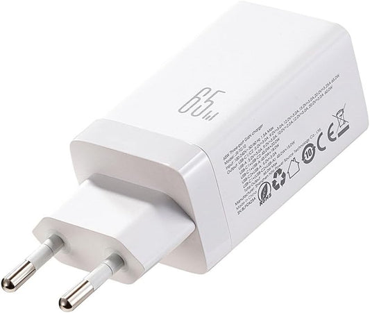 Cellularline MultiPower Nano 65W GAN Charger 3 Port With Cable CC White