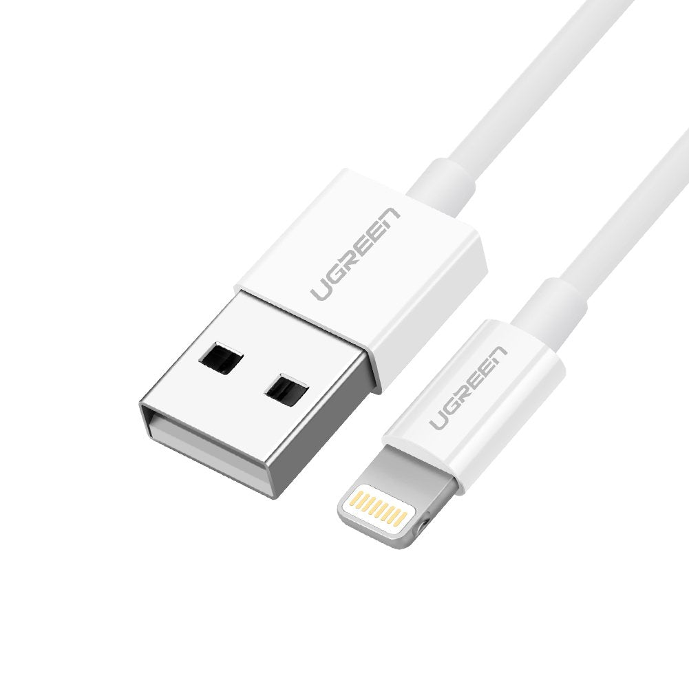 UGREEN USB-A to Lightning Cable Nickel Plating ABS Shell 2m (White)