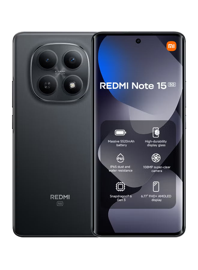 Xiaomi Redmi Note 15 5G 8GB RAM 256GB ROM Black