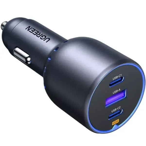 UGREEN 75W 3-Port PD2-USB Car Charger Gray
