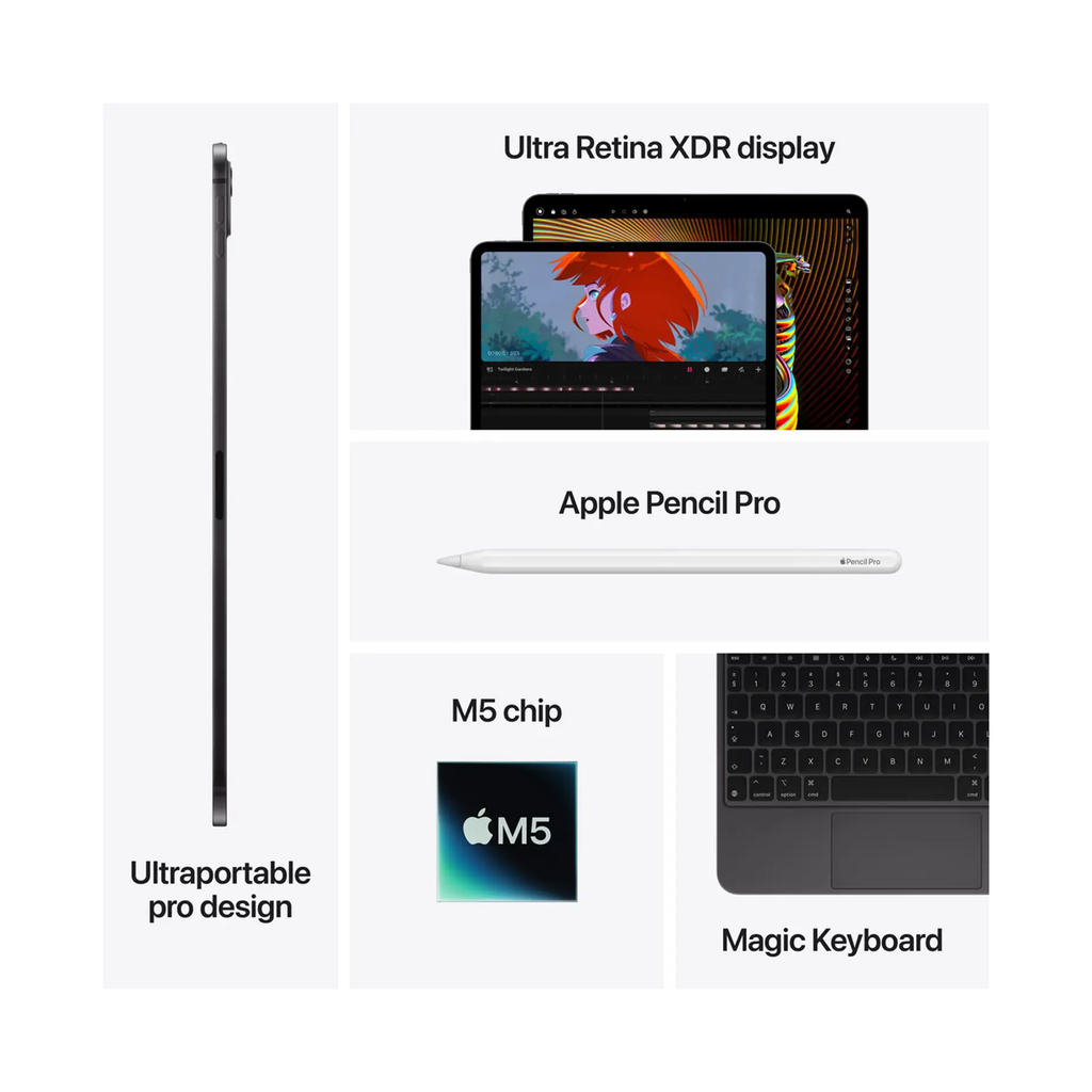 Apple iPad Pro 13 Inch M5 WiFi + Cellular 512GB With Standard Glass - Space Black