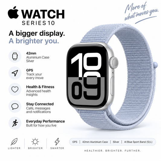 Apple Watch Series 10 GPS 42mm Aluminium Case S/L Silver Al Blue
