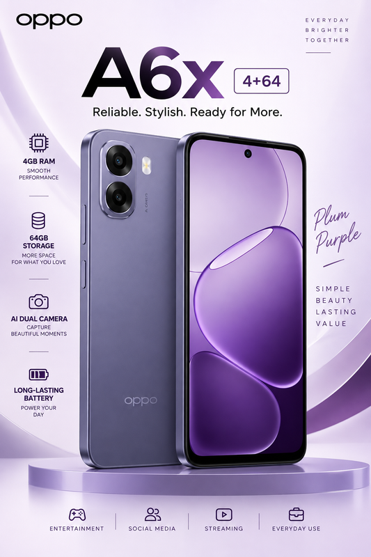 OPPO A6x – 4GB RAM / 64GB – Plum Purple