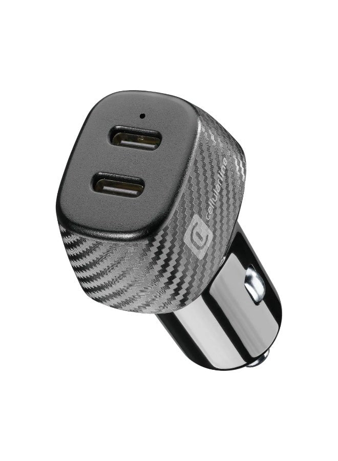 Cellularline Car Multipower DUO 40W 2 Port Type C Black