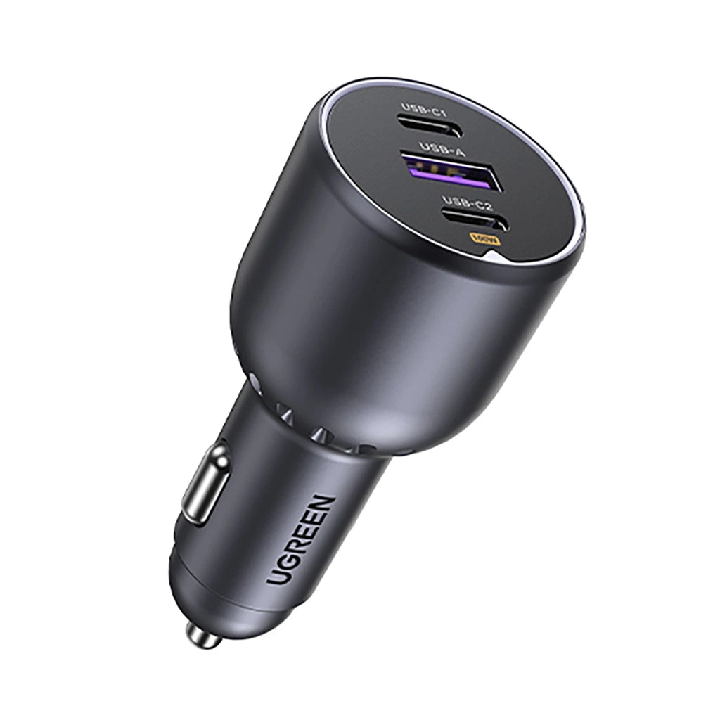 UGREEN 2x USB-C + USB Car Charger 130W Black