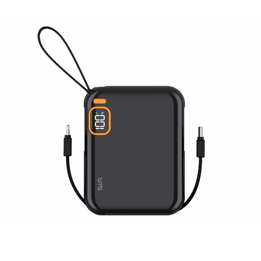 SIA PB302 Power Bank 10000mAh With USB-C/Lightining Cable Black