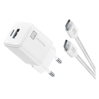 Cellularline MultiPower Nano 30W GAN Charger 2 Port White
