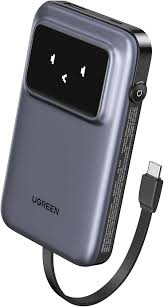 UGREEN PB511 Power Bank Robot 10000mAh With Built-in Cable USB-C Gray