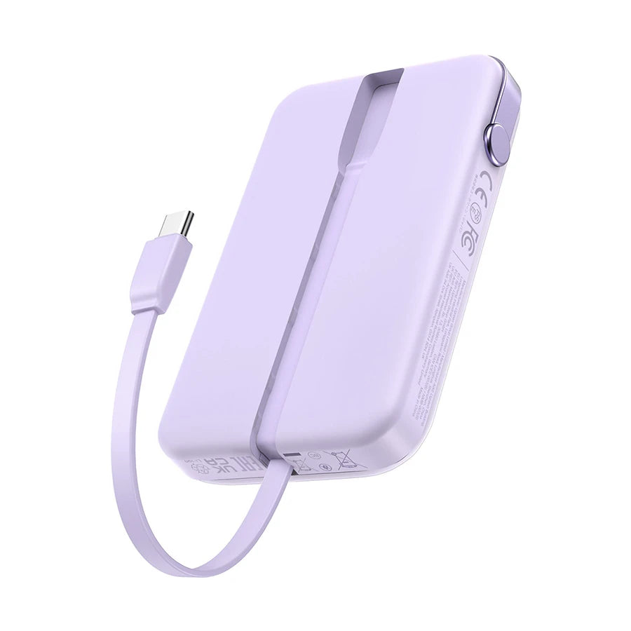 UGREEN PB511 10000mAh Power Pank With Built-In Cable Pink
